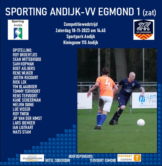 Sporting Andijk - VV Egmond 1 (zaterdag)