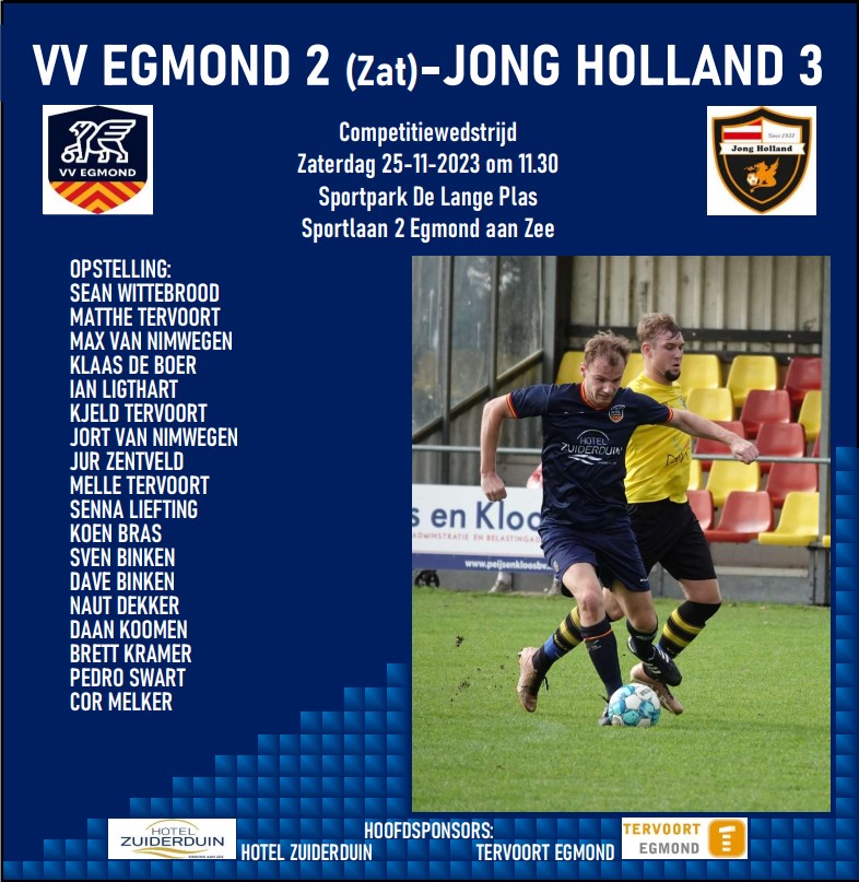 VV Egmond 2 - Jong Holland 3 (zaterdag)