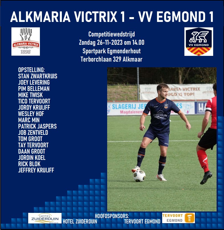 Alcmaria Victrix 1 - VV Egmond 1 (zondag)