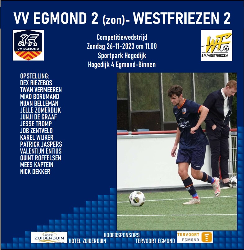 VV Egmond 2 - Westfriezen 2 (zondag)