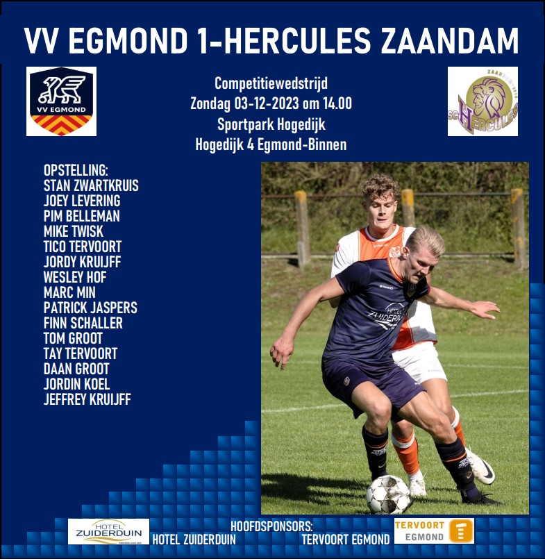 VV Egmond 1 - Hercules Zaandam 1 (zondag)