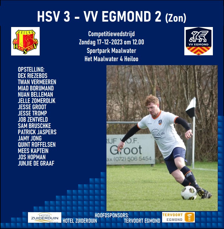 HSV 3 - VV Egmond 2 (zon)