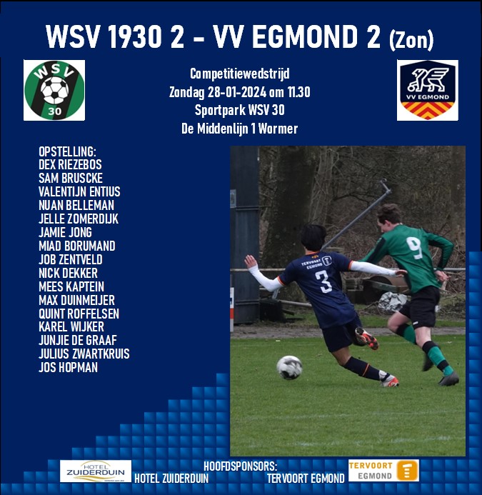 WSV 1930 2 - VV Egmond 2 (zon)