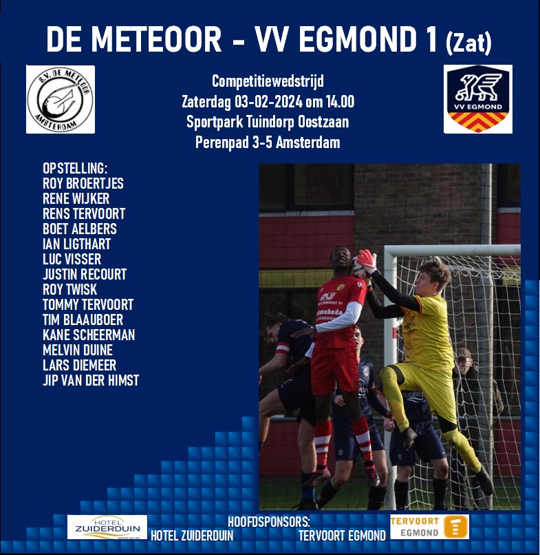 De Meteor 1 - VV Egmond 1 (zat)
