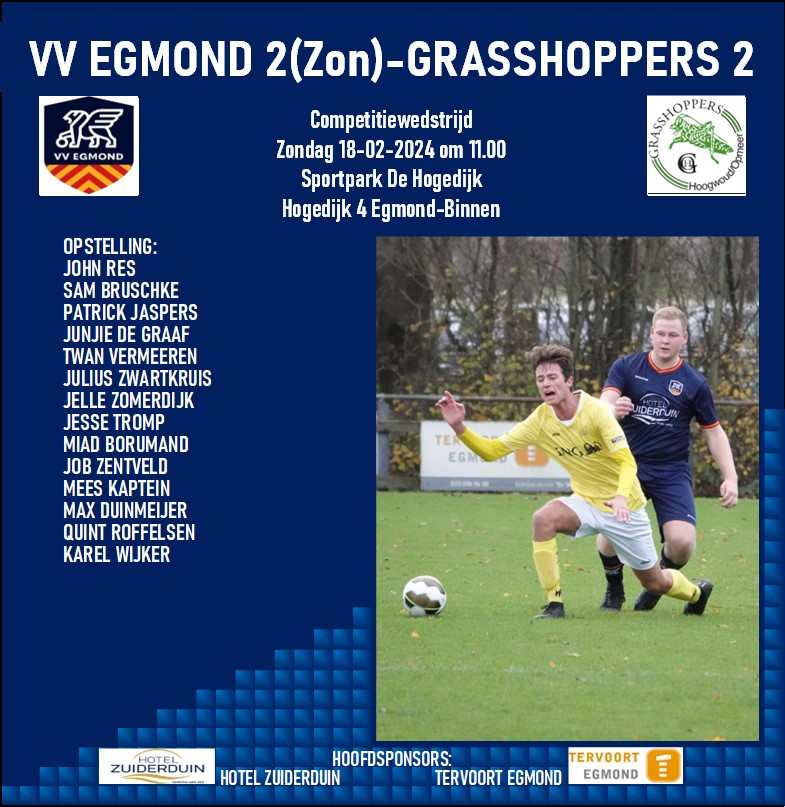 VV Egmond 2 - Grasshoppers 2 (zon)
