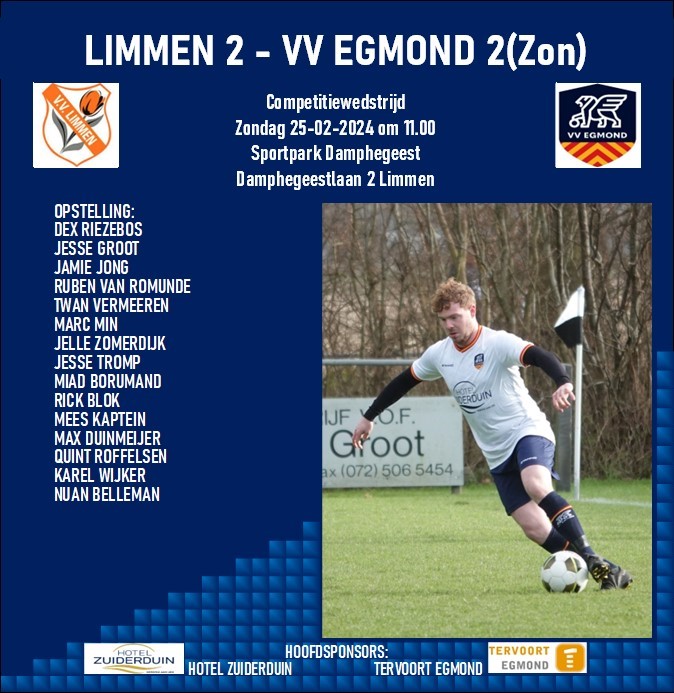 Limmen 2 - VV Egmond 2 (zon)