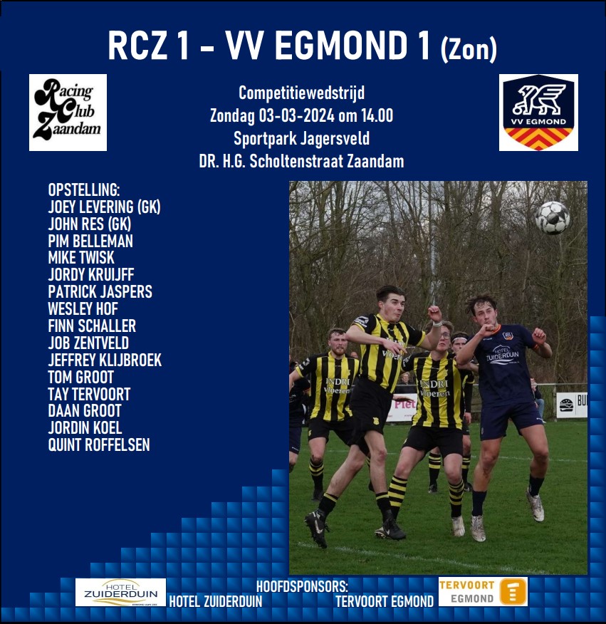 RCZ 1 - VV Egmond 1 (zon)