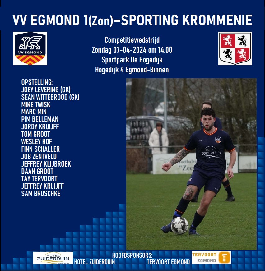 VV Egmond 1 - Sporting Krommenie 1 (zon)