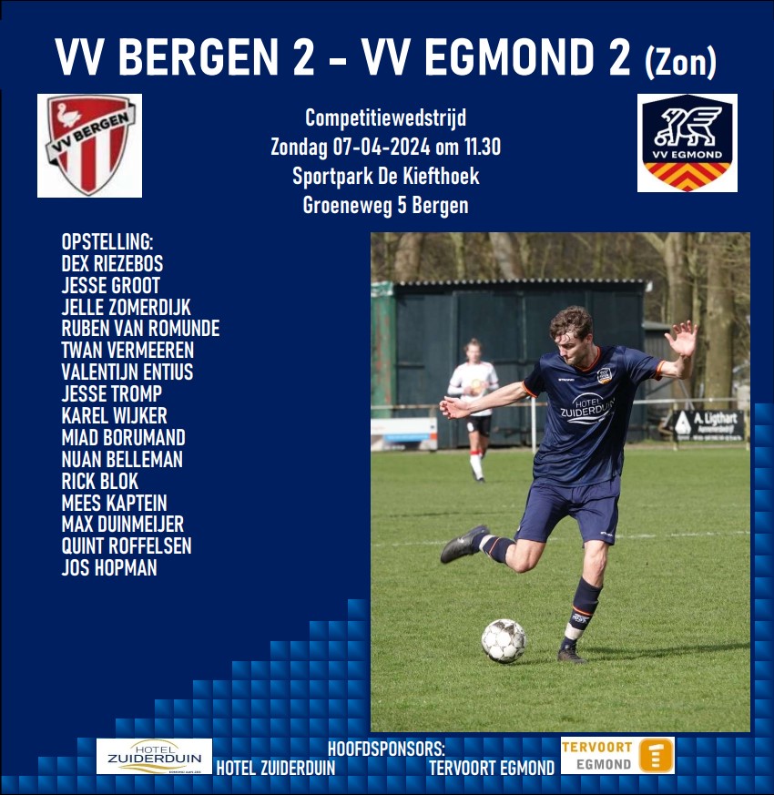 VV Bergen 2 - VV Egmond 2 (zon)