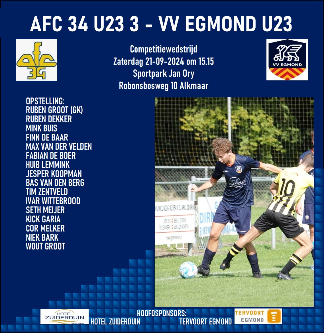 AFC 34 U23 - VV Egmond U23