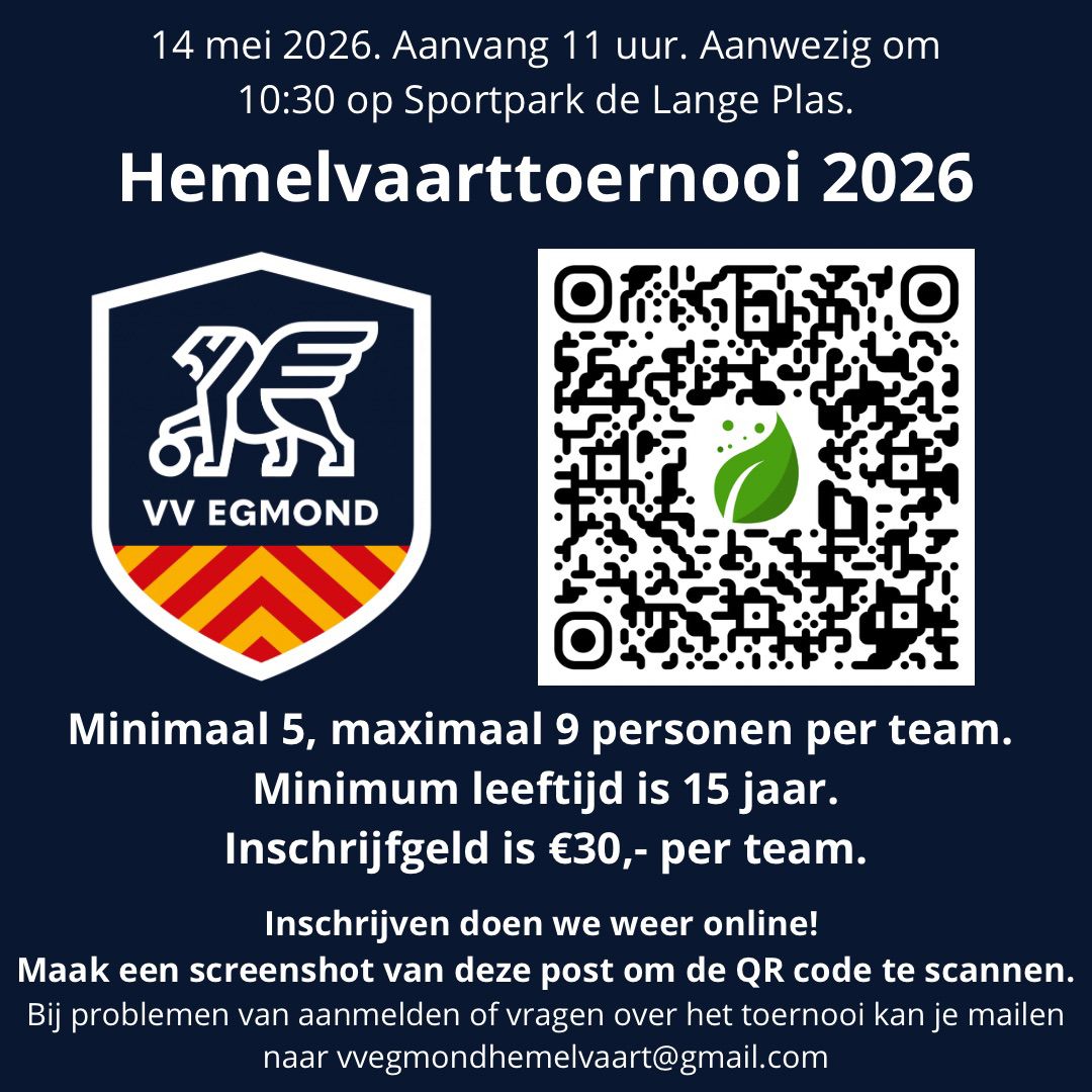 Hemelvaarttoernooi op 14 mei 2026