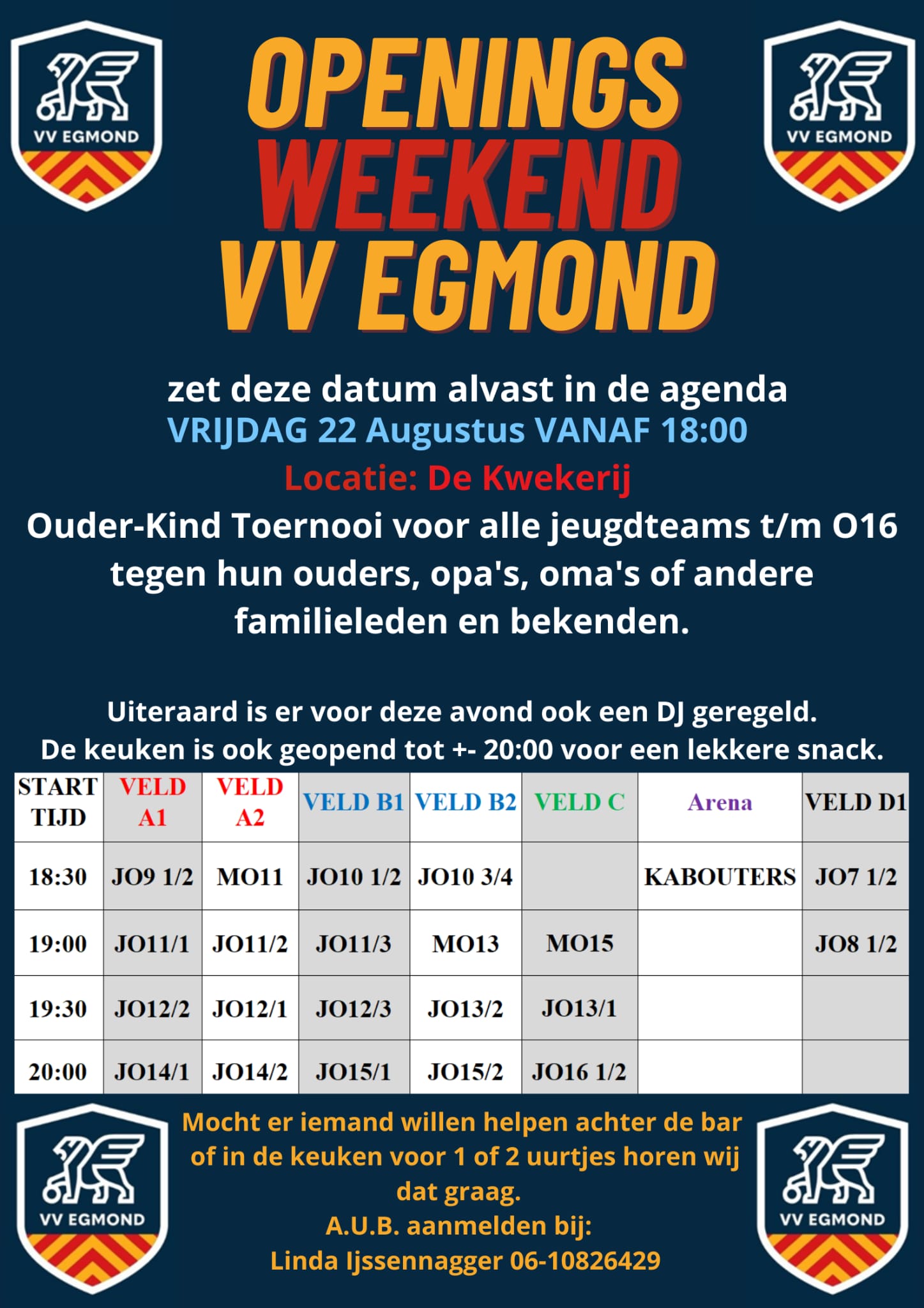 Openingsweekend VV Egmond met Ouder-Kind toernooi